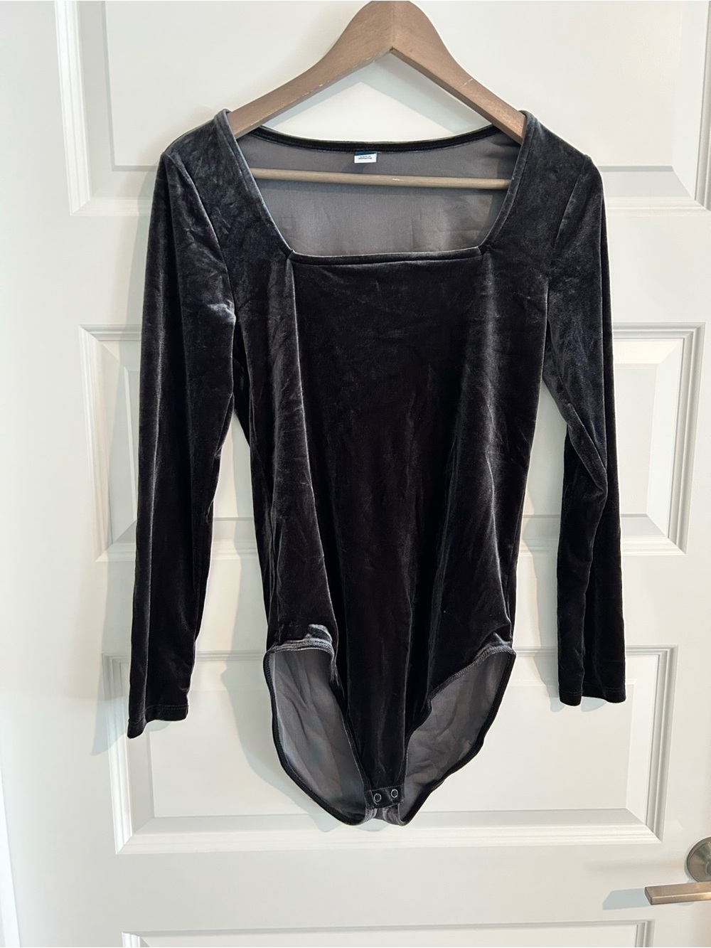 Old Navy Square Neck Velvet Jumpsuit Gray Black Size M